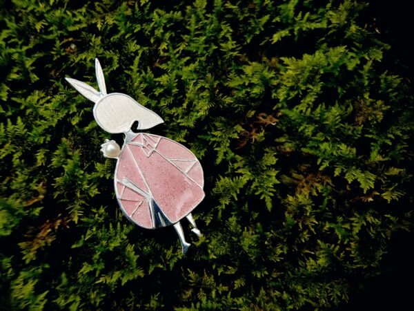 enamel silver brooch