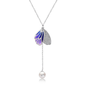 Butterfly Wing Necklace enamel jewelry