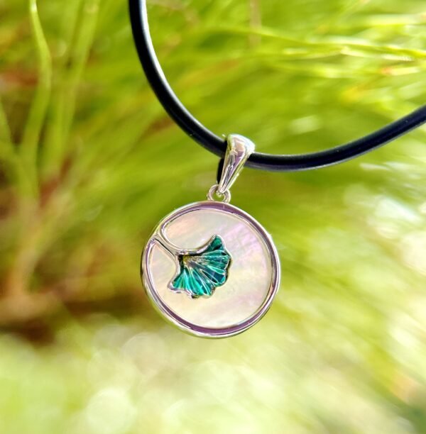 Green Ginkgo Leaf Necklace