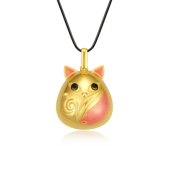dundun cat enamel pendant