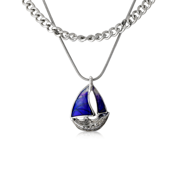 Boat Necklace Enamel Jewelry
