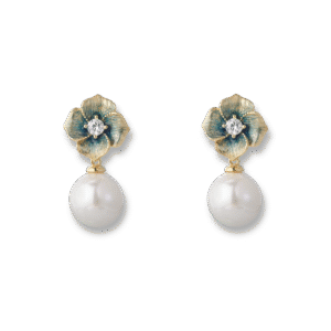 Pearl Drop Floral Earrings