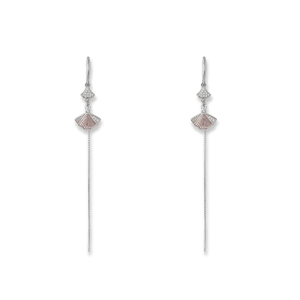 Silver Fan-Shaped Earrings Silver Jewelry