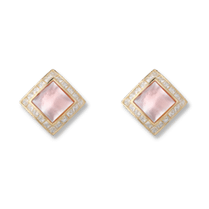 Square Zircon Inlaid Earrings Silver Jewelry