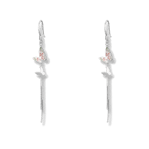 Silver Butterfly-Shaped Earrings Silver Jewelry