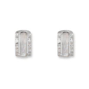 Pillar Zircon Inlaid Earrings Silver Jewelry