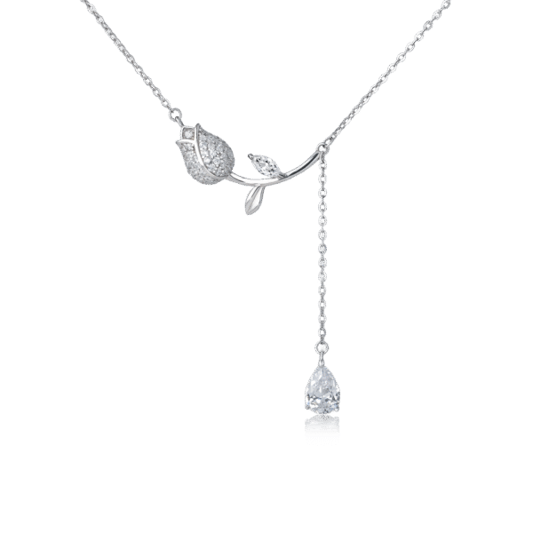 Tulip Necklace Silver Jewelry