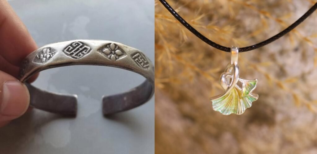 Pure silver vs 3D hard silver enamel neckalce