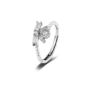 Cubic Zirconia Bow Ring Silver Jewelry