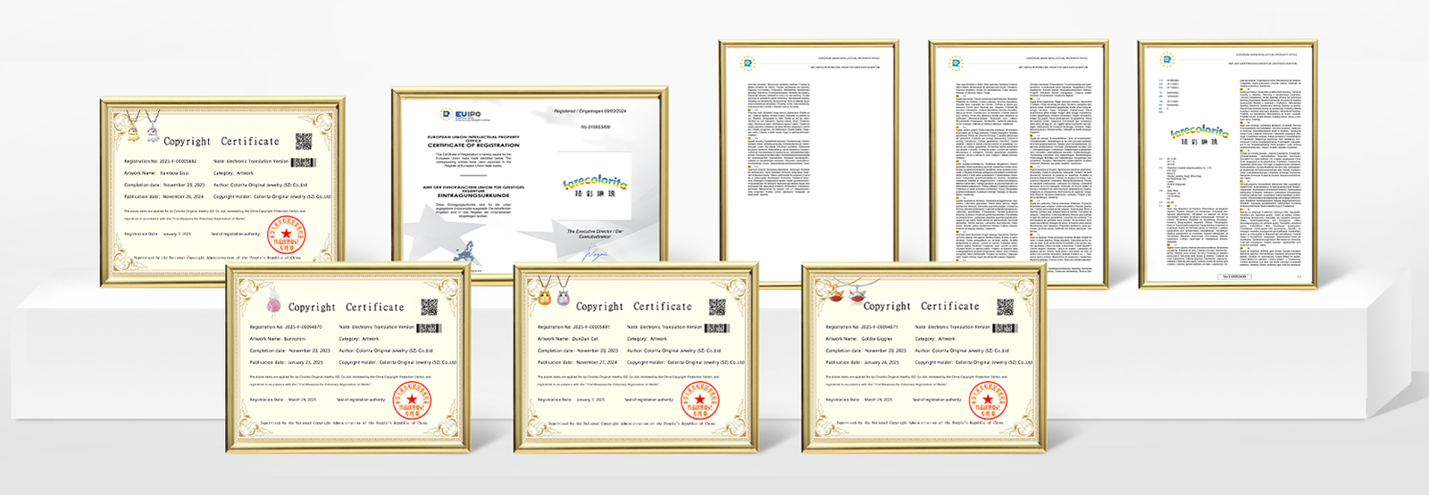 Enamel Jewelry Qualification certificate