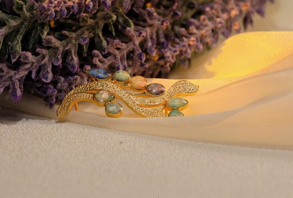 Gold-plated Silver Brooch Enamel Jewelry