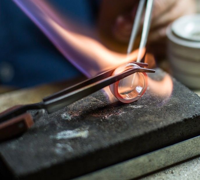 melting silver enamel jewelry