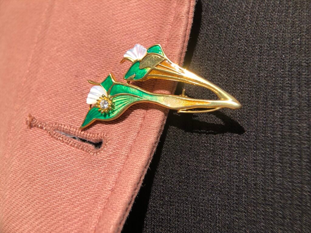 925 Silver Brooch Enamel Jewelry