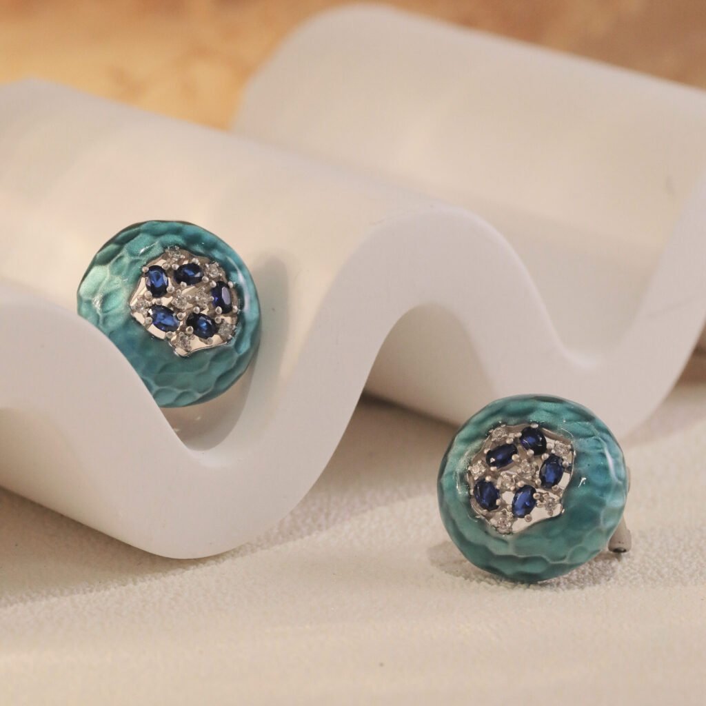 925 silver earrings enamel jewelry