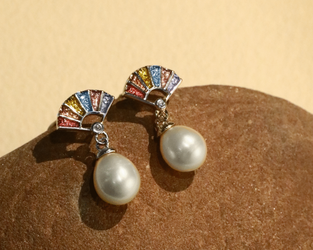 925 silver earrings enamel jewelry