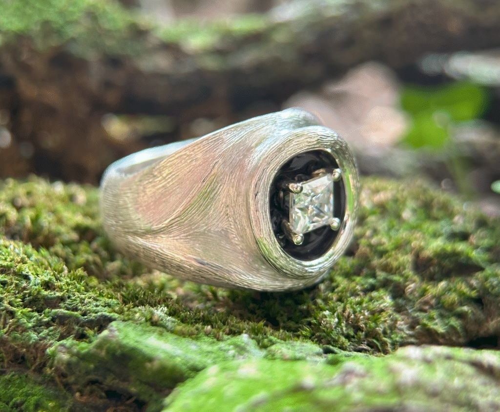 Moissanite ring 925 silver enamel jewelry