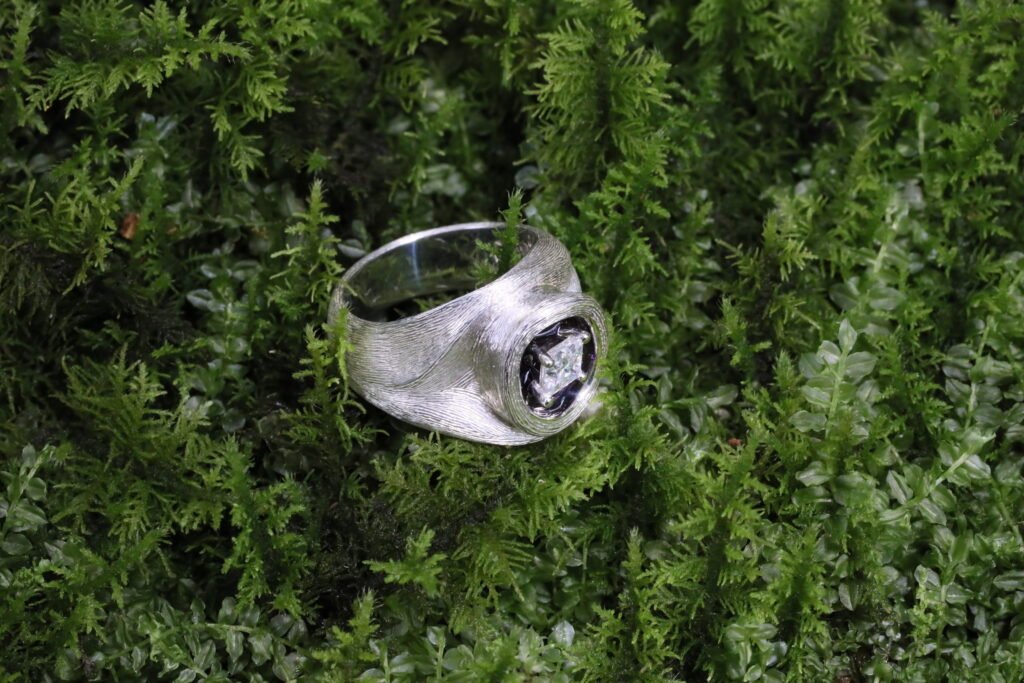 Moissanite silver enamel jewelry