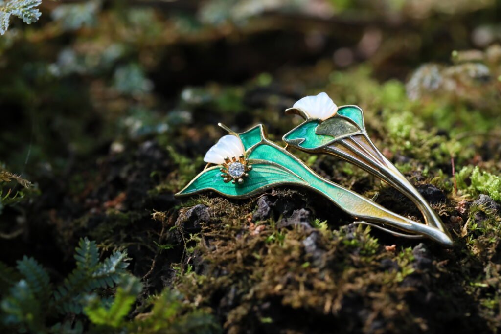 925 Silver Brooch Enamel Jewelry