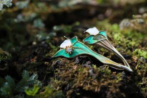 925 Silver Brooch Enamel Jewelry