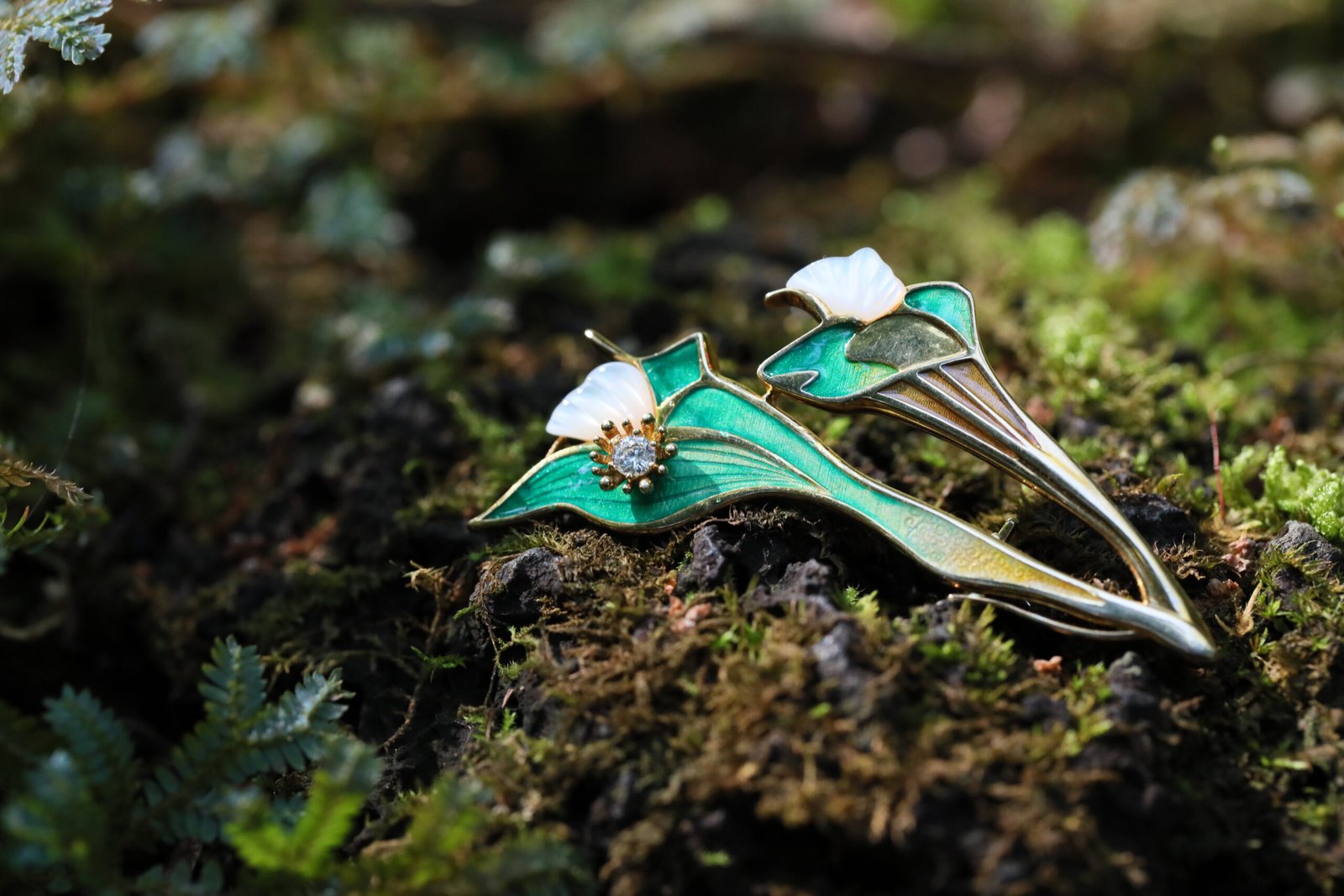 925 Silver Brooch Enamel Jewelry