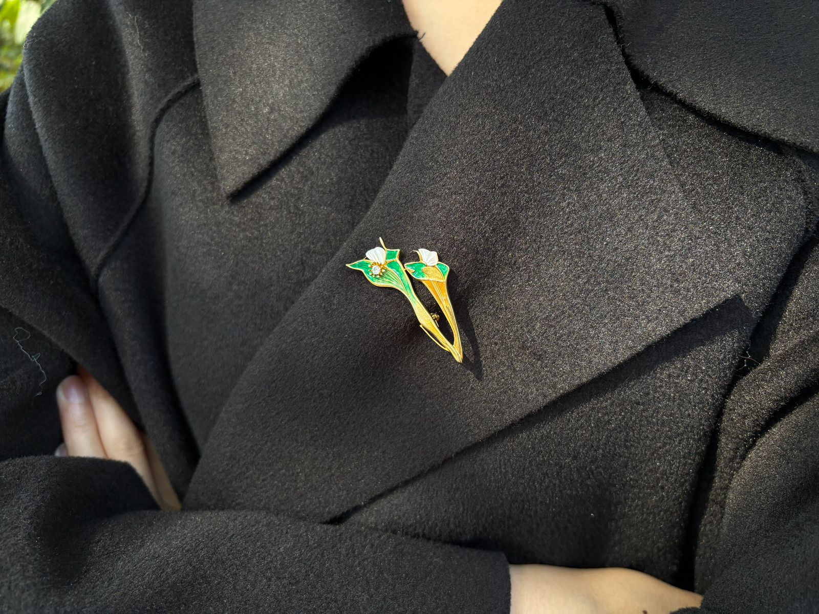 Enamel Brooch 925 Silver Jewelry