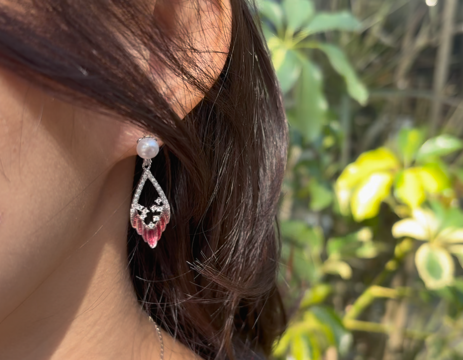 Enamel Earrings 925 Silver Jewelry