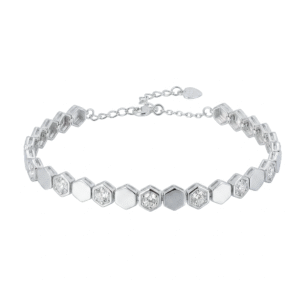 Hexagonal zircon bracelet